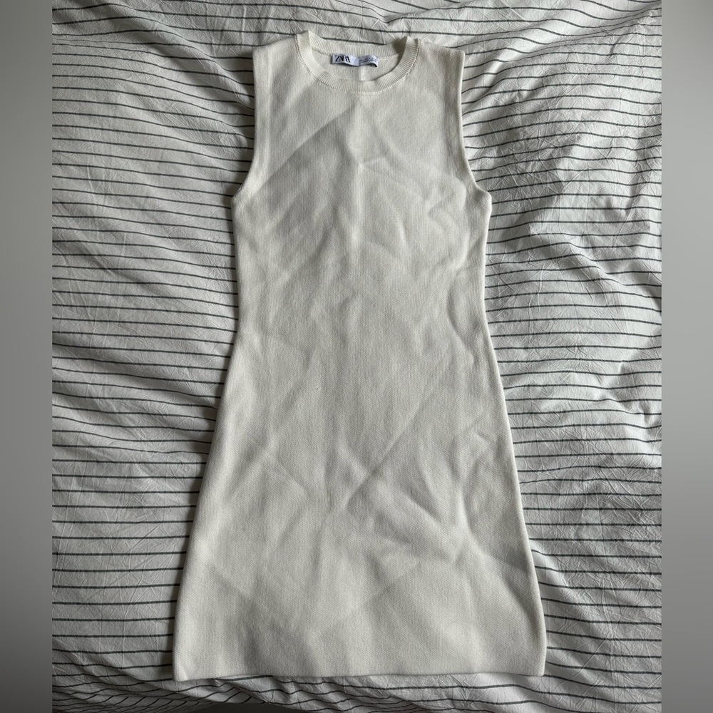 Zara thick knit white dress